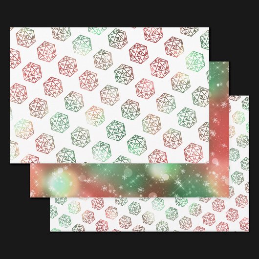 RPGダイス | クリスマス ファンタジー レトロ テーブルトップ PnP ゲーマー ラッピングペーパーシート
