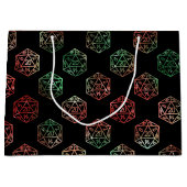 RPGダイス | クリスマス ファンタジー レトロ テーブルトップ PnP ゲーマー ラージペーパーバッグ (正面)