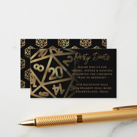 RPGダイス | ゴールドファンタジーテーブルトップゲーマー受付 エンクロージャーカード (正面/裏面インサイチュ)