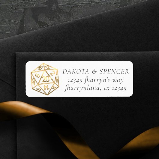 RPGダイス | ゴールドファンタジーテーブルトップPnPゲーマーの住所 ラベル