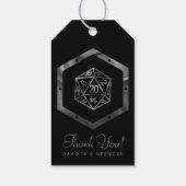 RPGダイス | ファンタジー テーブルトップ レトロ ゲーマー カスタム ギフトタグ (裏面)