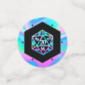 RPGダイス | ホロファンタジー レトロ テーブルトップ PnP ゲーマー コンフェッティ (スモール正面)