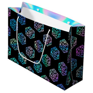 RPGダイス   ホロファンタジー レトロ テーブルトップ PnP ゲーマー ラージペーパーバッグ