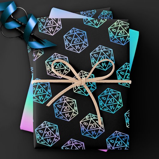 RPGダイス | ホロ オールドスクール テーブルトップ PnP ロールプレーヤー ラッピングペーパーシート