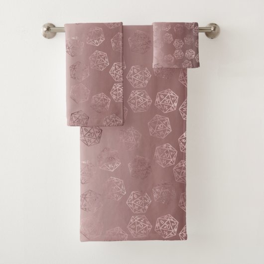 RPGパターン | Mauve Luxury Sheen Roleplayerサイコロ バスタオルセット (インサイチュ)