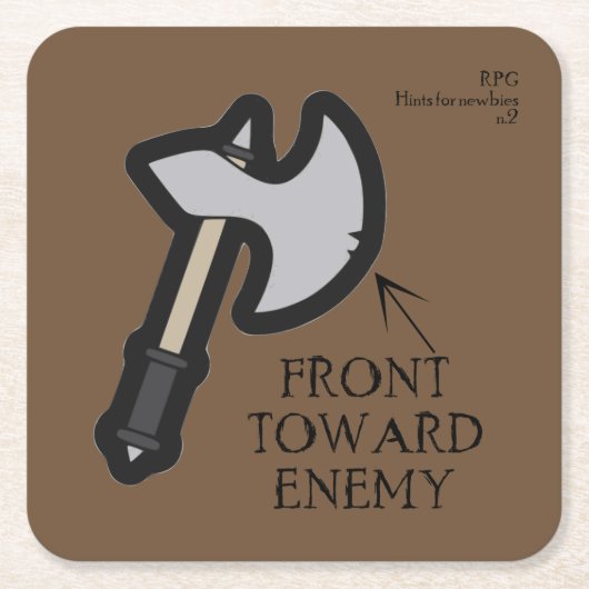 RPGヒント スクエアペーパーコースター (正面)