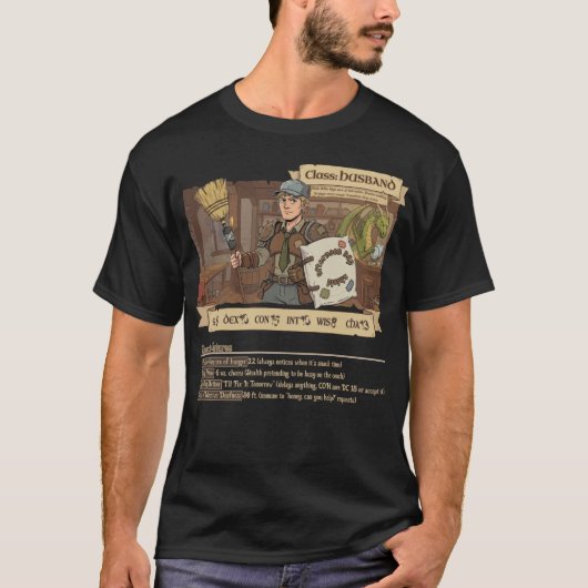 RPGファミリー - ステータス付き夫クラス Tシャツ (正面)