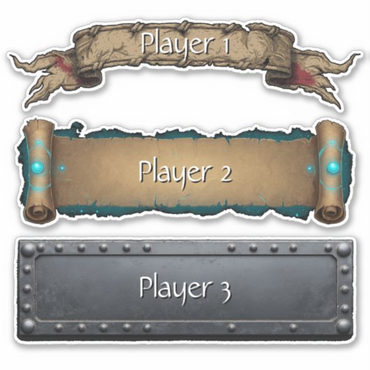 RPGファンタジー名札ステッカー パックセット シール (正面)