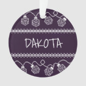 RPGライトパープル | ファンタジー卓上ゲーマーサイコロ オーナメント (正面)