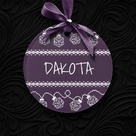 RPGライトパープル | ファンタジー卓上ゲーマーサイコロ オーナメント