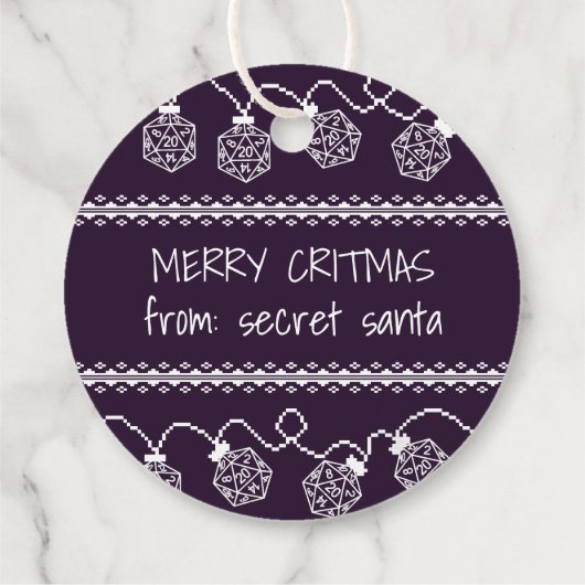 RPGライトパープル | ファンタジー卓上ゲーマーサイコロ フェイバータグ (裏面)