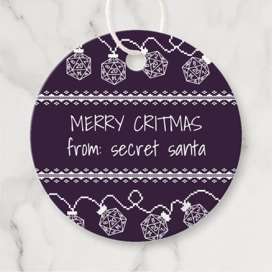 RPGライトパープル | ファンタジー卓上ゲーマーサイコロ フェイバータグ (正面)