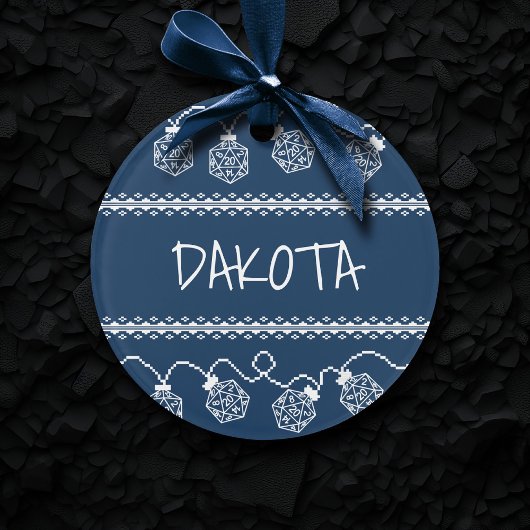 RPGライトブルー | ファンタジー卓上ゲーマーサイコロ オーナメント