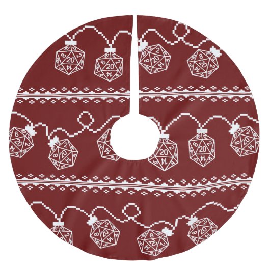 RPGライト赤 | ファンタジー卓上レトロゲーマーサイコロ ブラッシュドポリエステルツリースカート (正面)