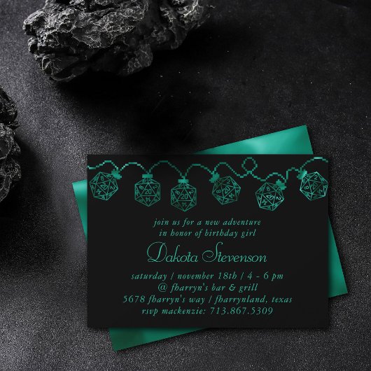 RPGライト | エメラルドファンタジー卓上ゲーマーサイコロ 招待状