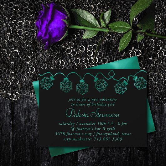 RPGライト | エメラルドファンタジー卓上ゲーマーサイコロ 招待状