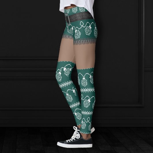 RPGライト(緑) |レトロの醜いセーター黒い肌 レギンス