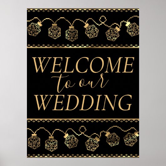 RPGライト | 金ゴールドファンタジーテーブルトップゲーマーウェルカム ポスター (正面)