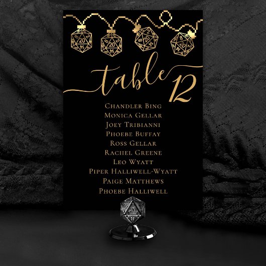 RPGライト | 金ゴールドファンタジーテーブルトップサイコロゲスト名 テーブルナンバー