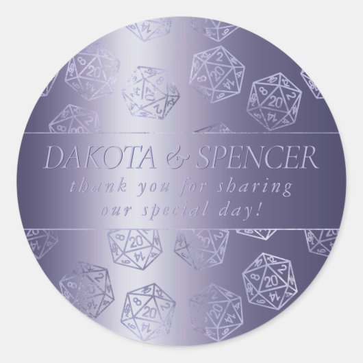 RPGルクース | パープルファンタジーテーブルトップゲーマーカスタム ラウンドシール (正面)