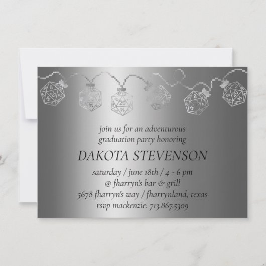 RPGルクース | ファンタジーテーブルトップPnPゲーマーサイコロライト 招待状 (正面)