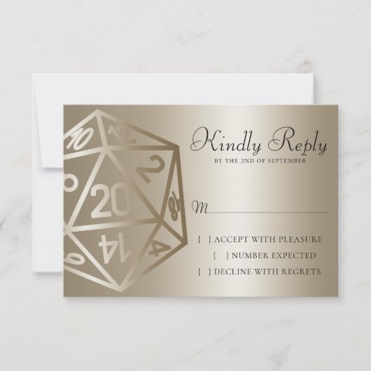 RPGルクース | 金ゴールドシェンファンタジー卓上ゲーマーサイコロ 出欠カード (正面)