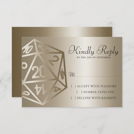 RPGルクース | 金ゴールドシェンファンタジー卓上ゲーマーサイコロ 出欠カード (正面/裏面)