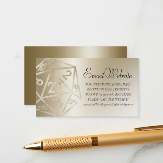 RPGルクース | 金ゴールドファンタジー卓上ゲーマーウェブサイト エンクロージャーカード (正面/裏面インサイチュ)