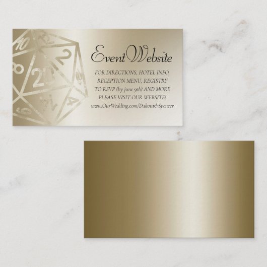 RPGルクース | 金ゴールドファンタジー卓上ゲーマーウェブサイト エンクロージャーカード (正面/裏面)