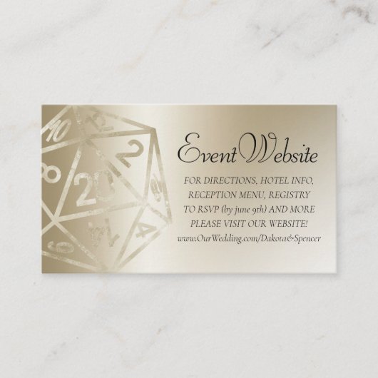 RPGルクース | 金ゴールドファンタジー卓上ゲーマーウェブサイト エンクロージャーカード (正面)