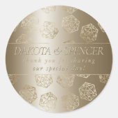 RPGルクース | 金ゴールドファンタジー卓上ゲーマーサイコロカスタム ラウンドシール (正面)