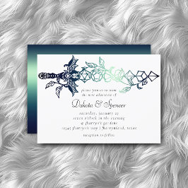 RPG剣 | ティール（緑がかった色）シェンファンタジー卓上ゲーマーサイコロ 招待状