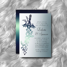 RPG剣 | ティール（緑がかった色）ファンタジーテーブルトップPnPゲーマーサイコロ 招待状