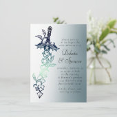 RPG剣 | ティール(緑がかった色)ファンタジーテーブルトップPnPゲーマーサイコロ 招待状 (スタンド正面)