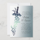 RPG剣 | ティール(緑がかった色)ファンタジーテーブルトップPnPゲーマーサイコロ 招待状 (正面)