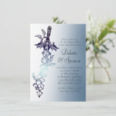 RPG剣 | ネイビーシェンファンタジー卓上ゲーマーサイコロ 招待状 (スタンド正面)