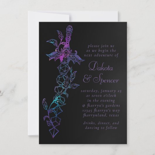 RPG剣 | ネブラファンタジー卓上ゲーマーサイコロ 招待状 (正面)