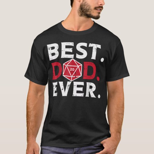 RPG史上最高の父 おもしろゲーマーパパ お父さん Tシャツ (正面)