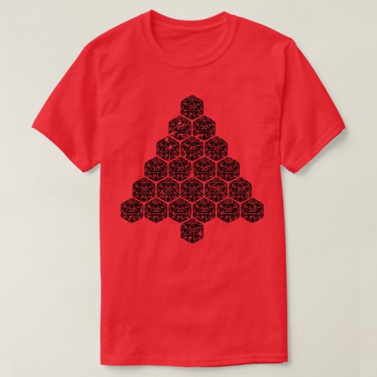 RPG多面体サイコロ醜いクリスマスD20ロープレイ Tシャツ (デザイン正面)