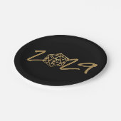 RPG年 | 金ゴールドファンタジーテーブルトップレトロゲーマーサイコロ ペーパープレート (アングル)