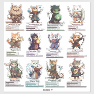 RPG猫おもしろいとゲーマーのかわいいステッカー シール