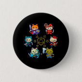 Rpg猫のサイコロセットNerdy D20ゲーマーギーク猫男性Wom 缶バッジ (正面)