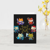 RPG猫ダイスセットオタクD20ゲーマーギーク猫男女 カード (黄色い花)