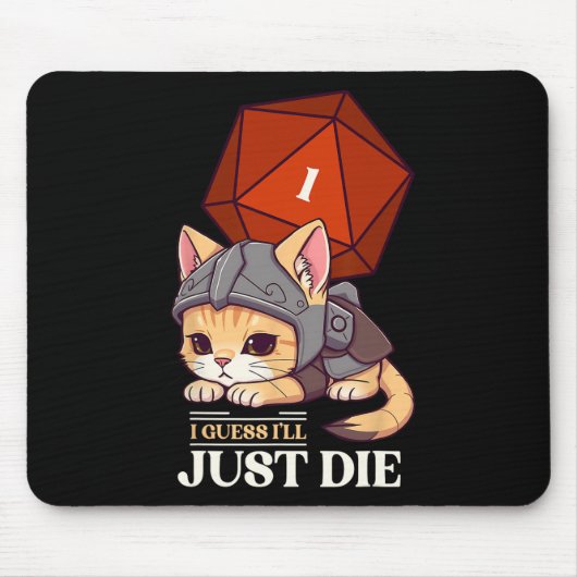 RPG猫多分死ぬダイコロ猫失敗 ユニセックス大人子供 マウスパッド (正面)