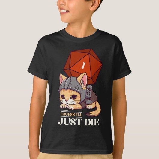 RPG猫多分死ぬダイシー猫ダメユニ大人子供 Tシャツ (正面)