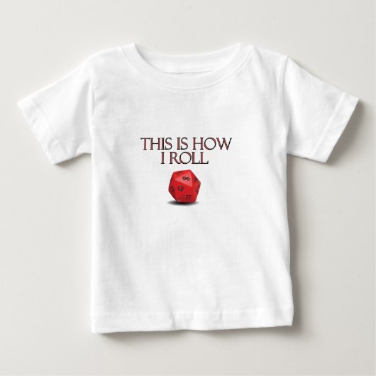 RPG転がのおもしろいサイコロ ベビーTシャツ (正面)