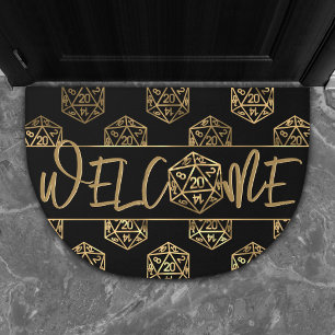 RPG金ゴールドサイコロ ファンタジーTabletop Gamer Welcome ドアマット