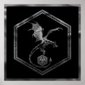 RPG龍 | ファンタジーテーブルトップレトロPnPゲーマーサイコロ ポスター (正面)