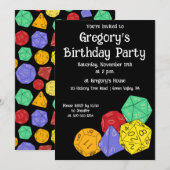 RPG ゲーム ダイス ボード ファンタジー ゲーム テーマパーティー 招待状 (正面/裏面)