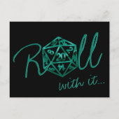 RPG ダイス | エメラルド テーブルトップ ゲーマー 日程変更 ポストカード (正面)